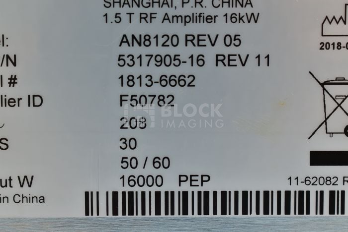 RT0001ページ 5317905-16 - GE - MRI - AN8120 RF Amplifier | Block Imaging